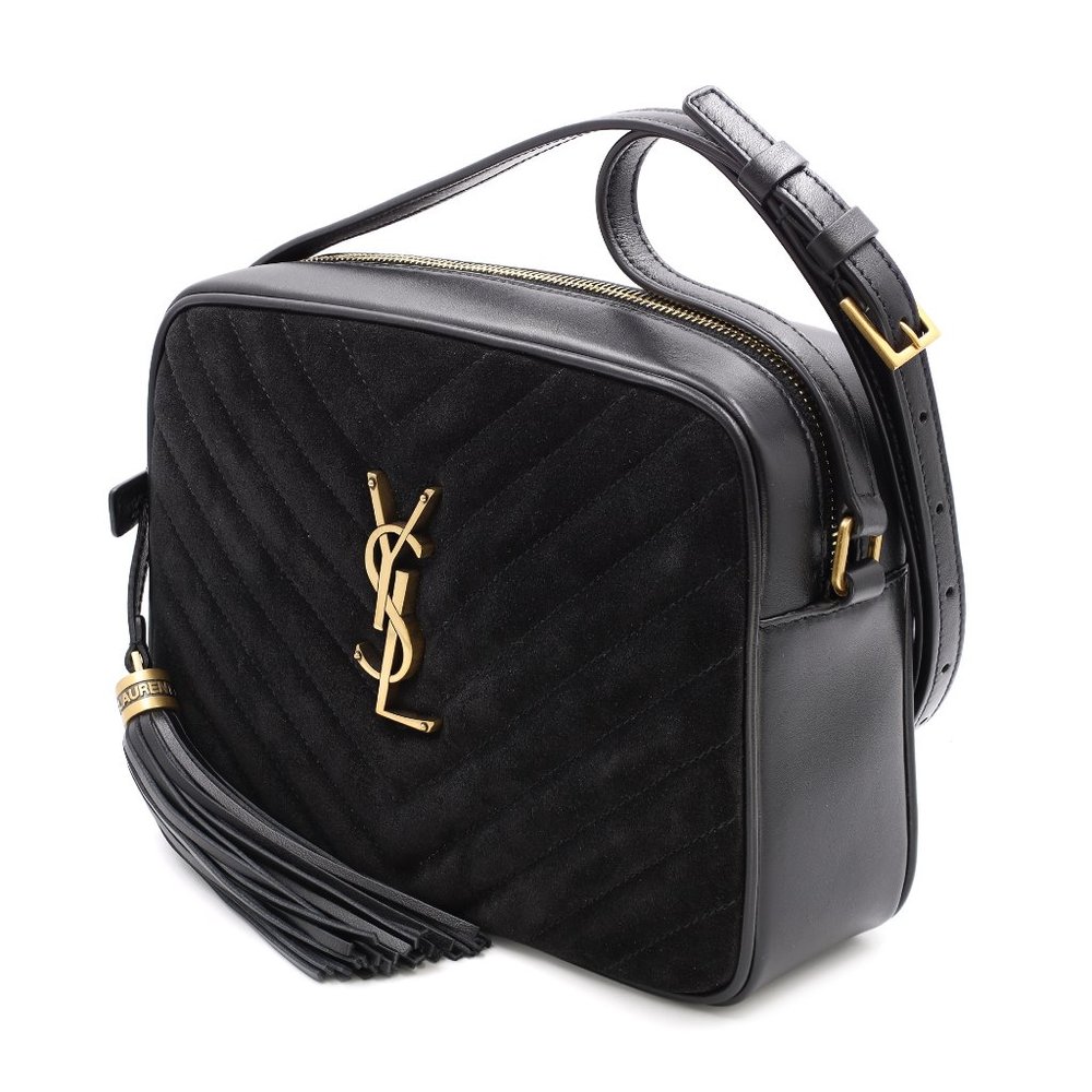 Saint Laurent Lou Matelasse Black Velvet Leather Small Camera Crossbody Bag - Picture 4 of 6